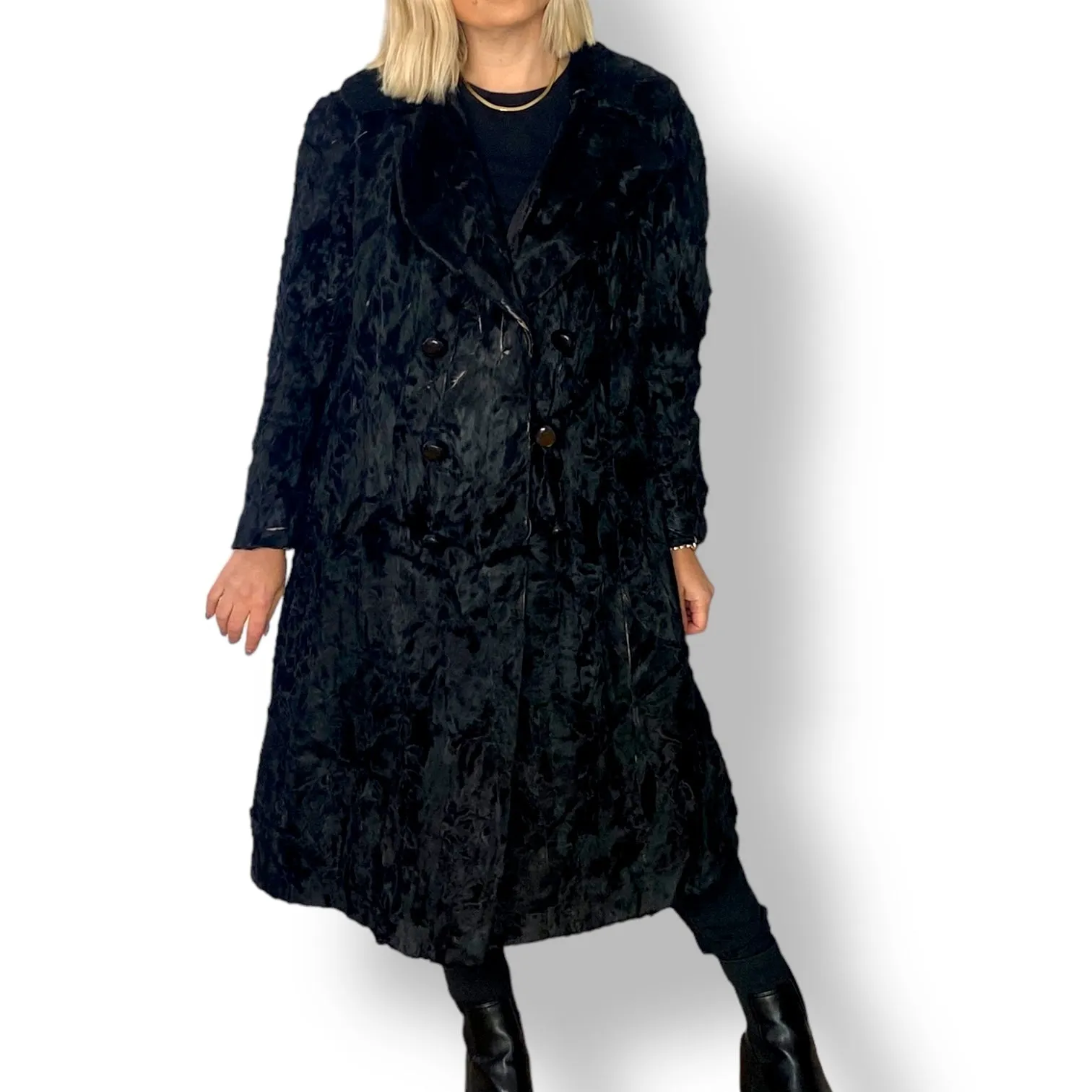 Stunning Long Vintage Swakara Fur Coat