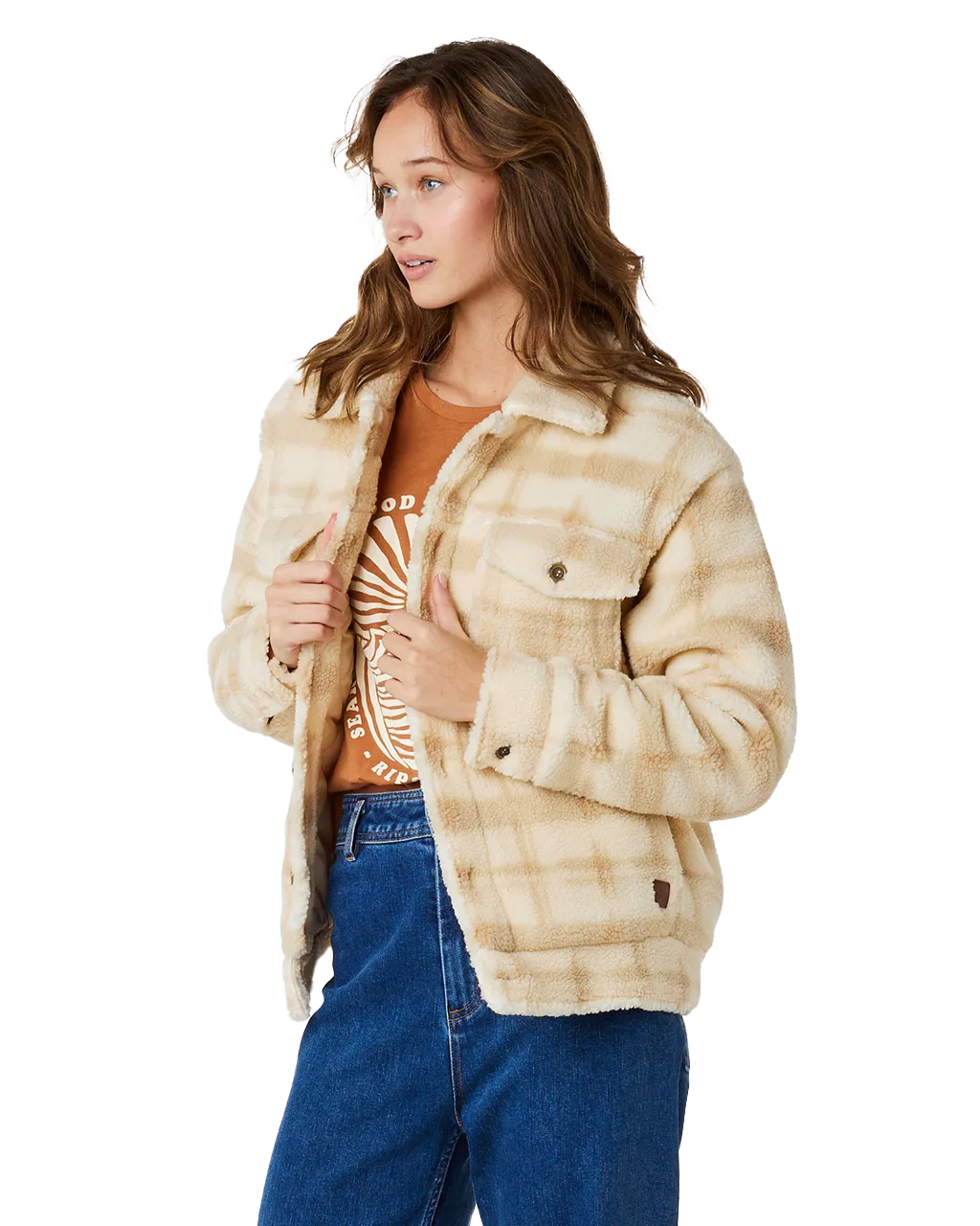 Sunrise Sherpa Jacket in Beige
