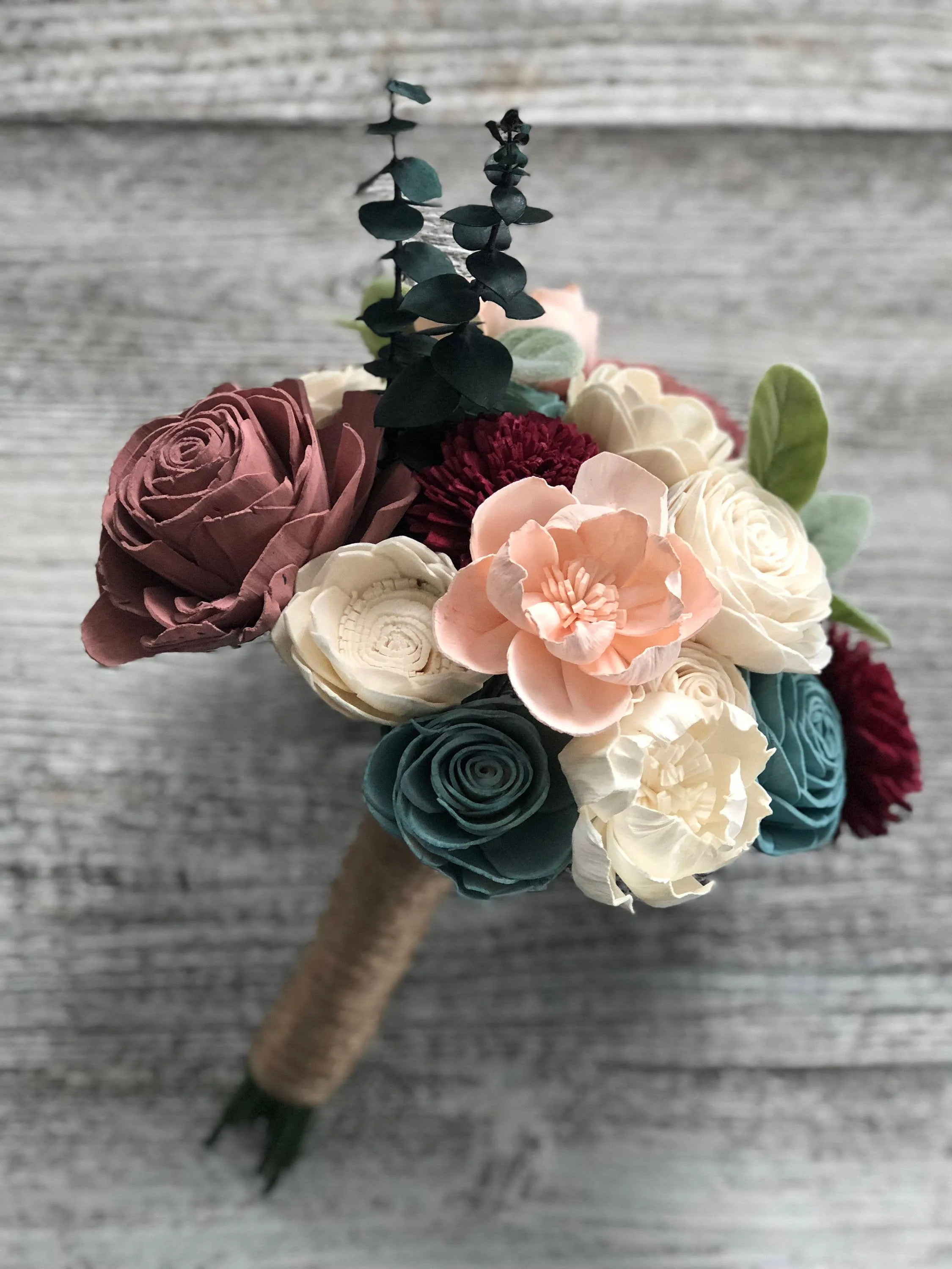 Sweet Winter Wonderland Wood Flower Bouquet