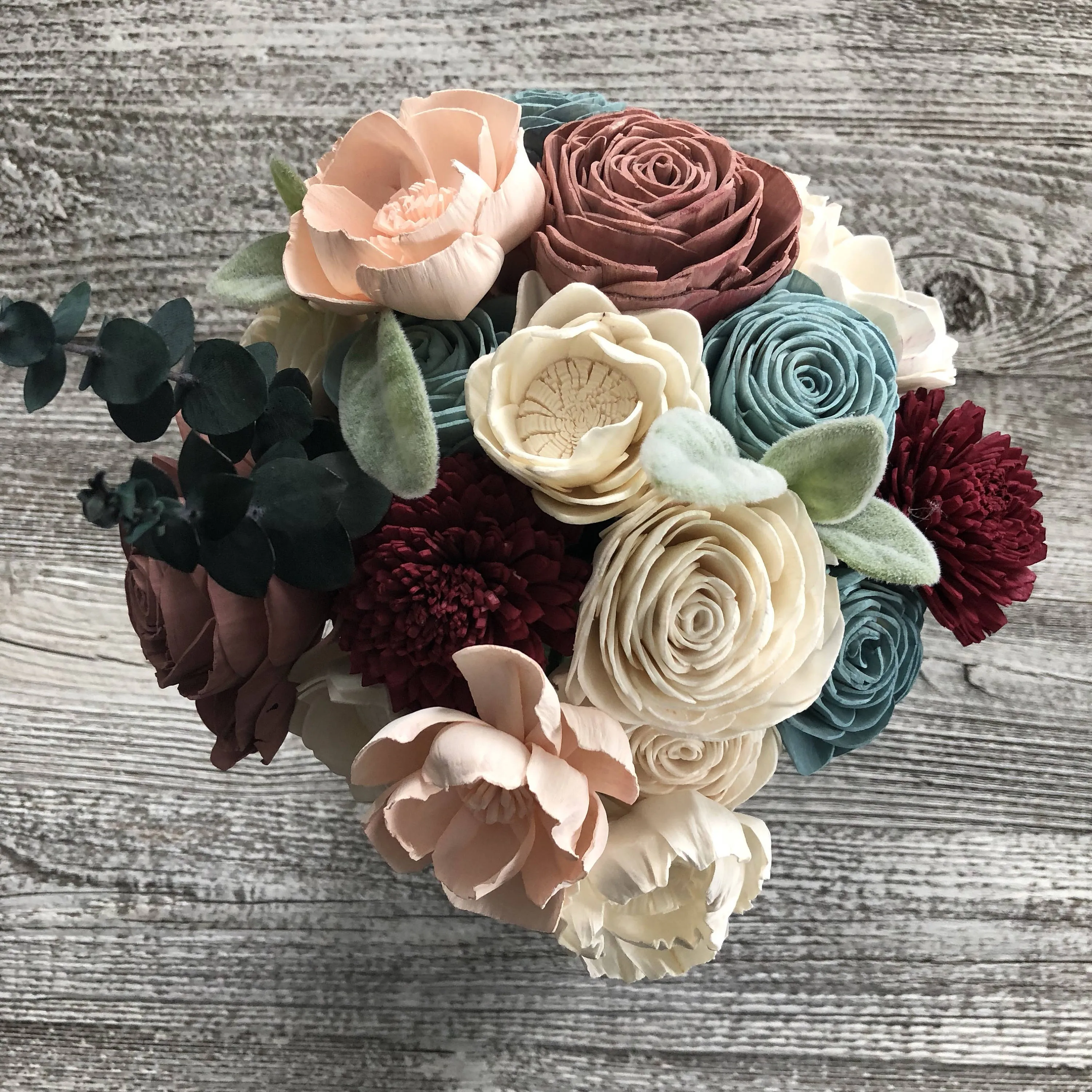 Sweet Winter Wonderland Wood Flower Bouquet
