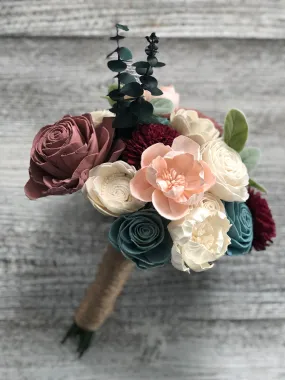 Sweet Winter Wonderland Wood Flower Bouquet