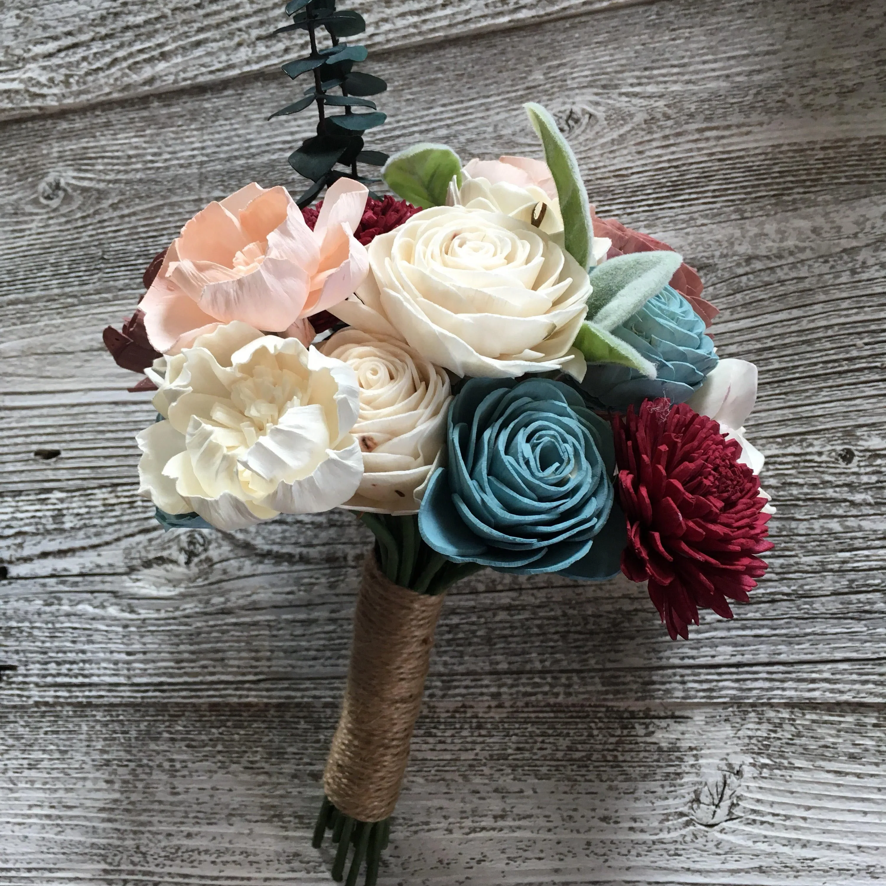 Sweet Winter Wonderland Wood Flower Bouquet