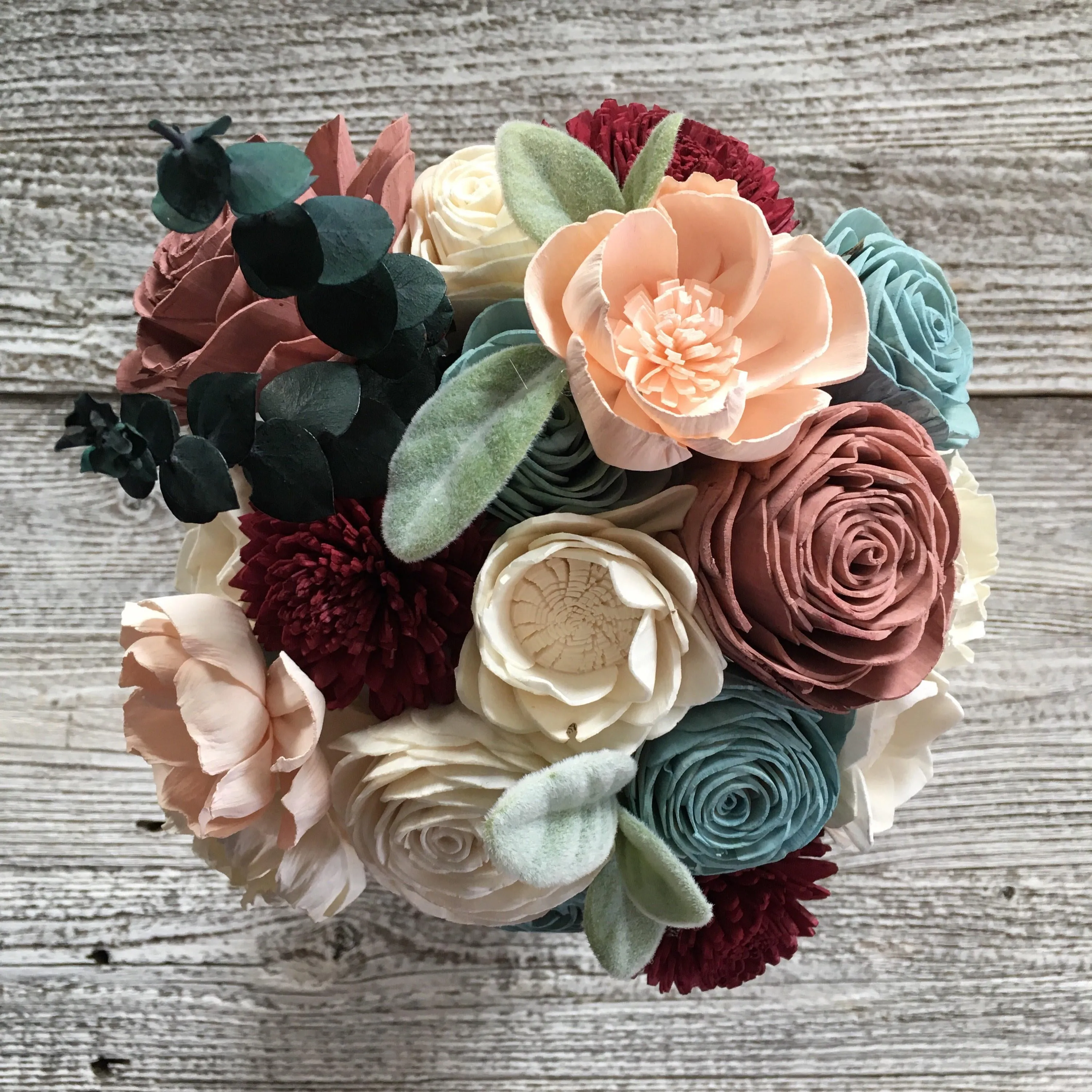 Sweet Winter Wonderland Wood Flower Bouquet