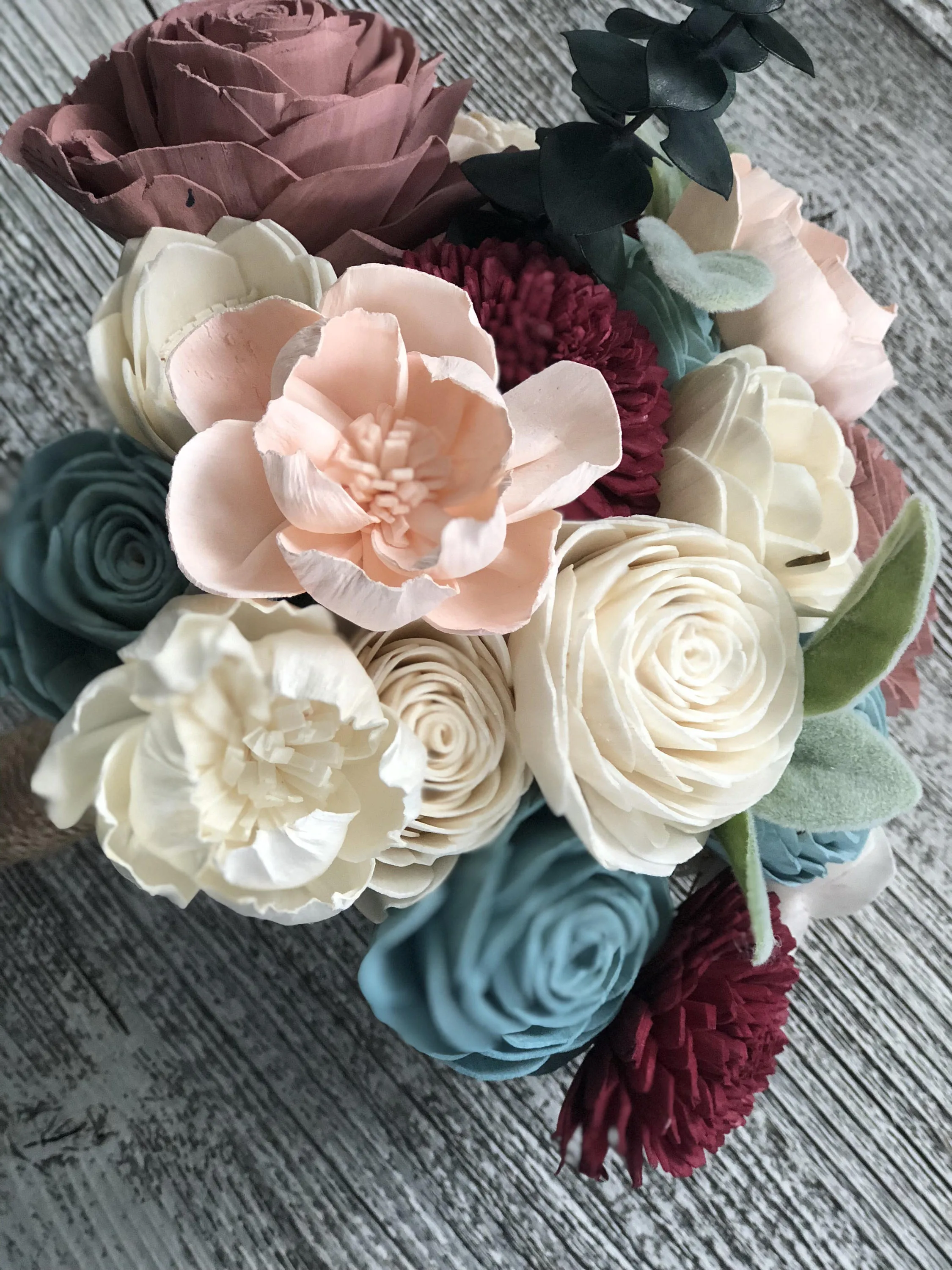 Sweet Winter Wonderland Wood Flower Bouquet