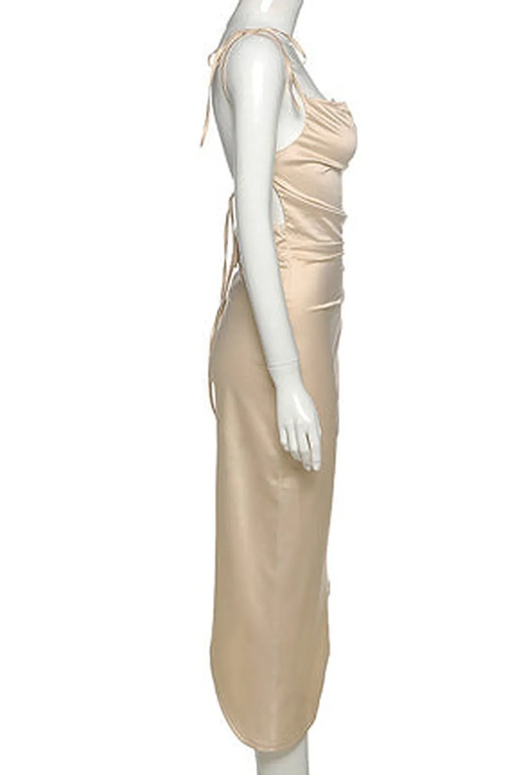 TAFFANI - SATEEN DRAPE ASYM DRESS