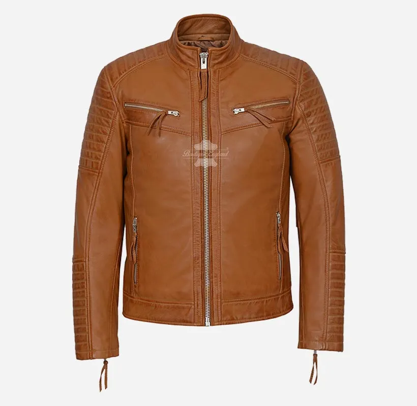 The Scarlet Biker Leather Jacket For Men's Classic Racer Jacket