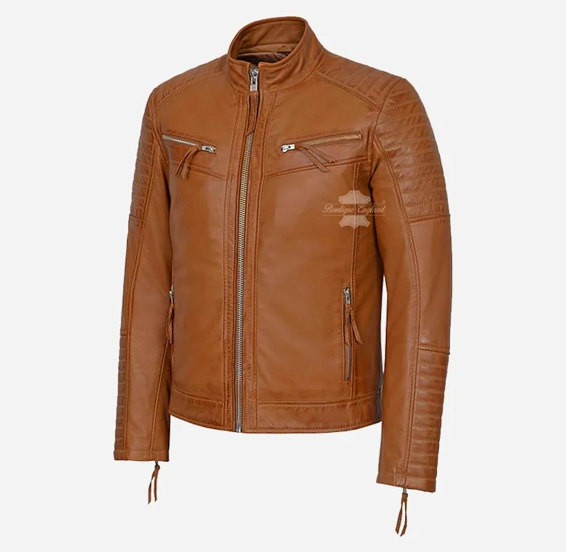 The Scarlet Biker Leather Jacket For Men's Classic Racer Jacket