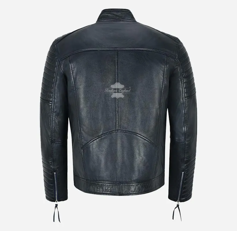 The Scarlet Biker Leather Jacket For Men's Classic Racer Jacket