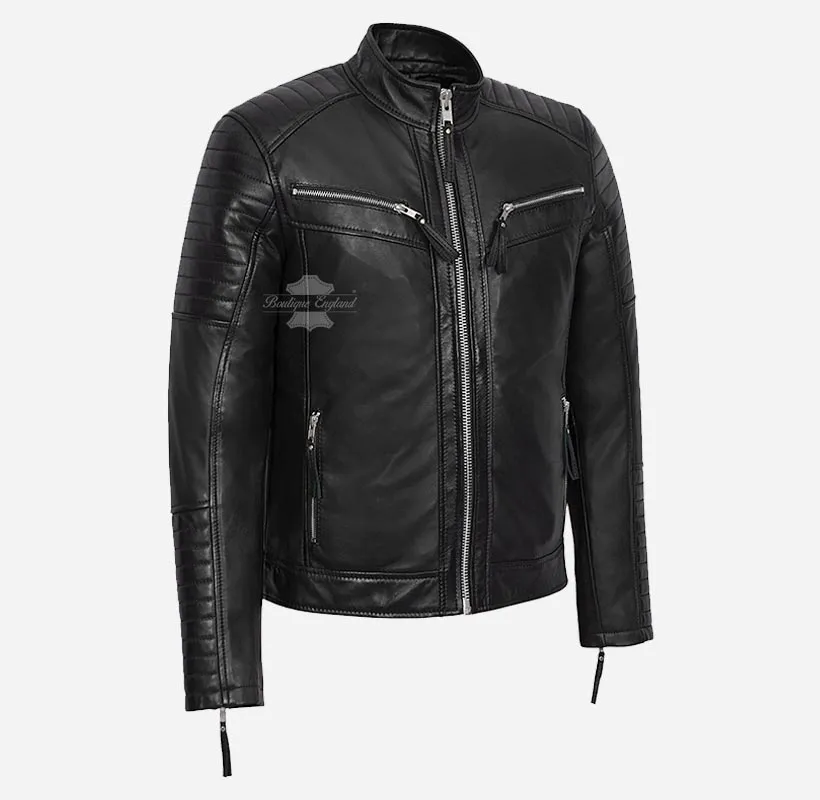 The Scarlet Biker Leather Jacket For Men's Classic Racer Jacket