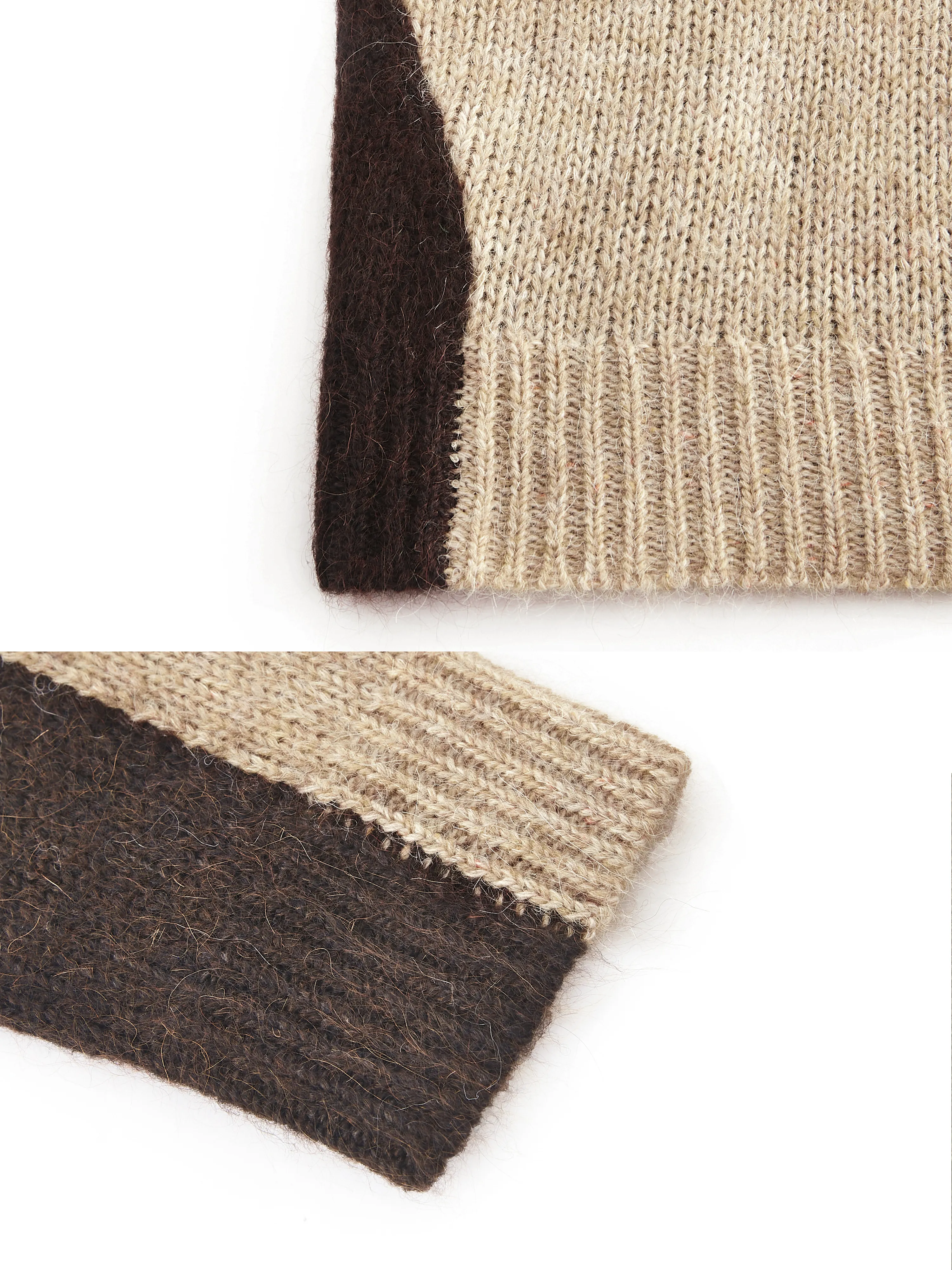 The Slit Color Block Mohair Sweater