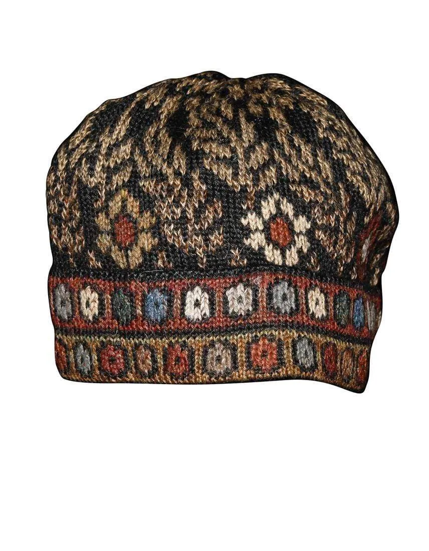 Tibet Alpaca Hat and Scarf Set-Hand knit and Embroidered