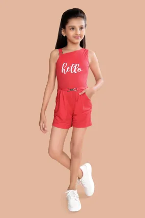 Tiny Girl Slim Fit One Shoulder Sleeveless Jumpsuit