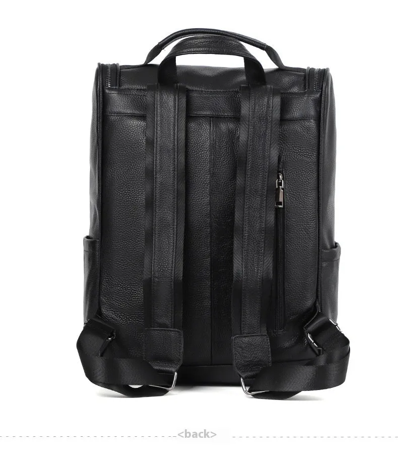 Top Layer Backpackage Genuine Leather Large Capacity