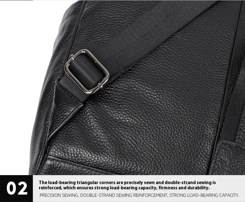 Top Layer Backpackage Genuine Leather Large Capacity