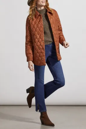 TRIBAL WOMEN'S SNAP-UP QUILTED SHACKET-MOCHA