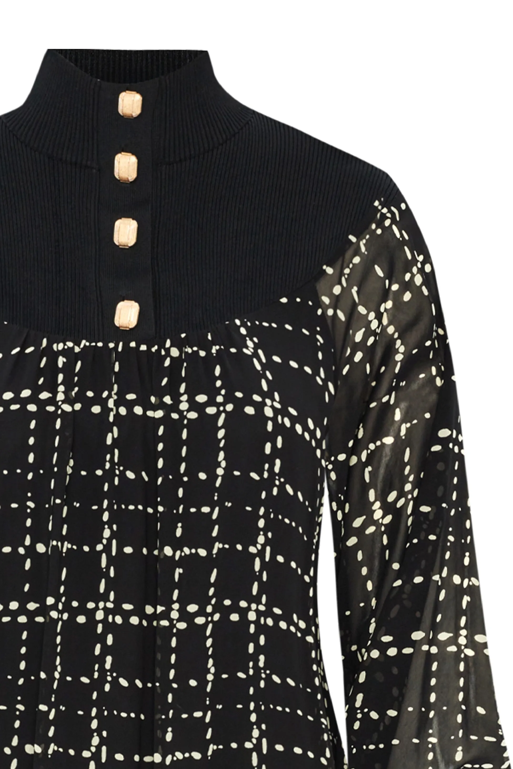 Tweed Checked Midi Regular Dress