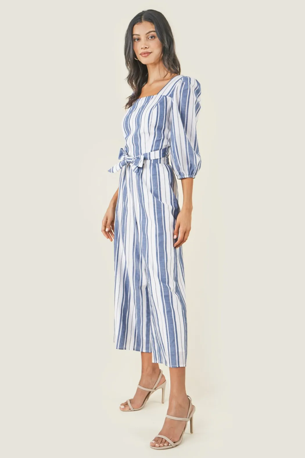 Urisa Striped Cross Back Jumpsuit