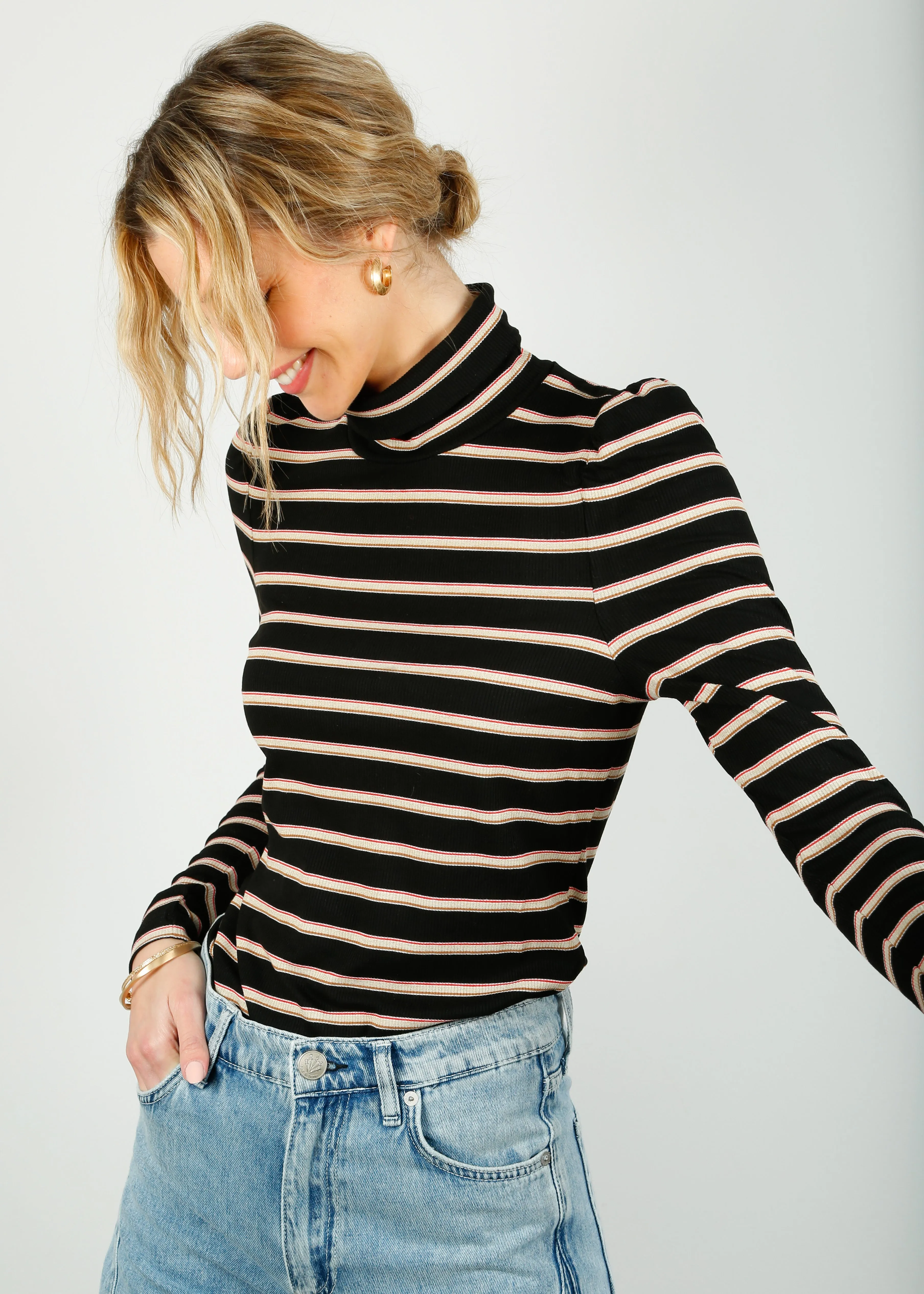 VB Cedar Turtleneck in Stripe