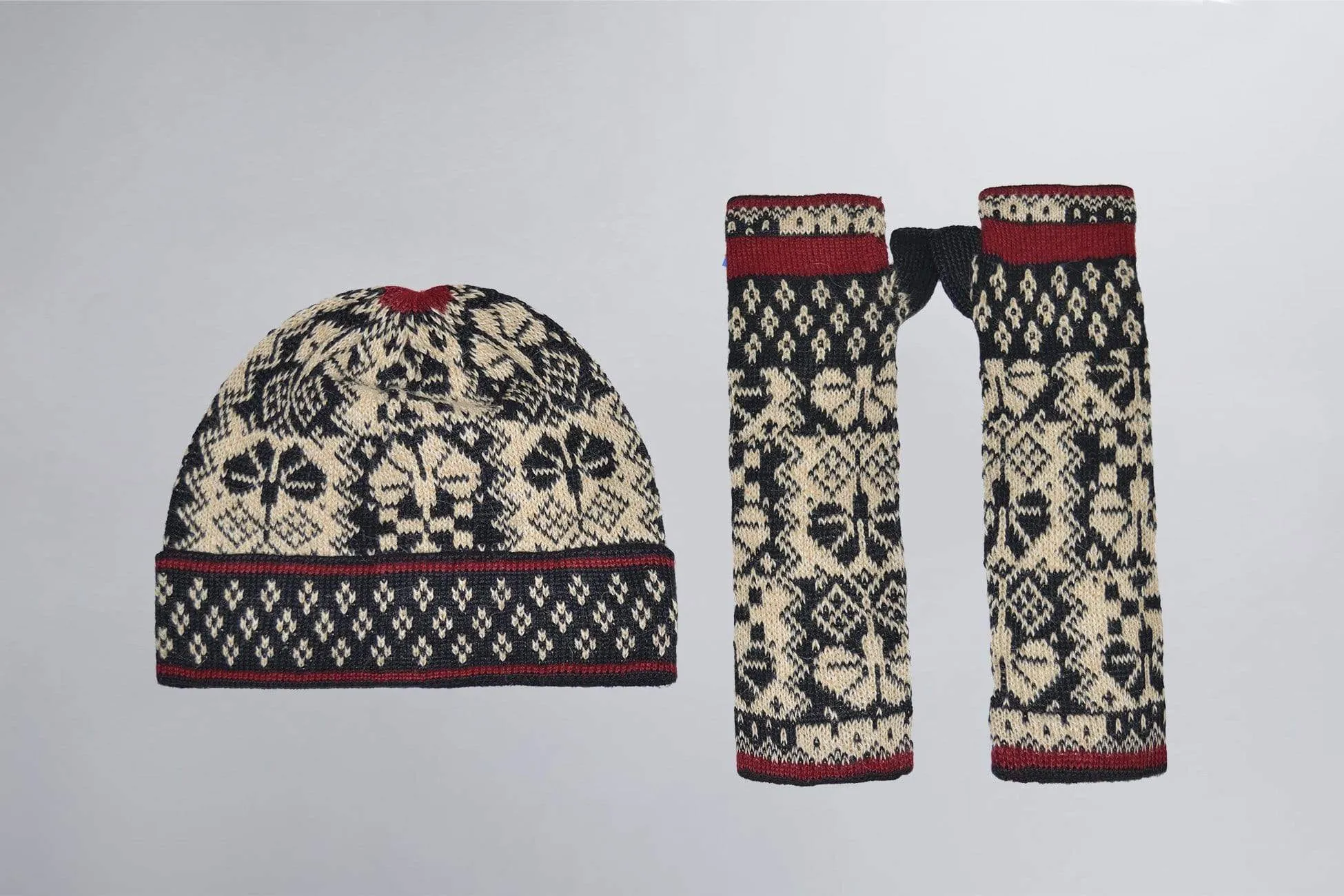 Verbier Women's Alpaca Hat and Fingerless Glove Set