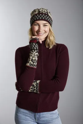 Verbier Women's Alpaca Hat and Fingerless Glove Set