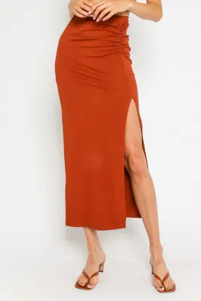 Vikki Midi Skirt in Orange