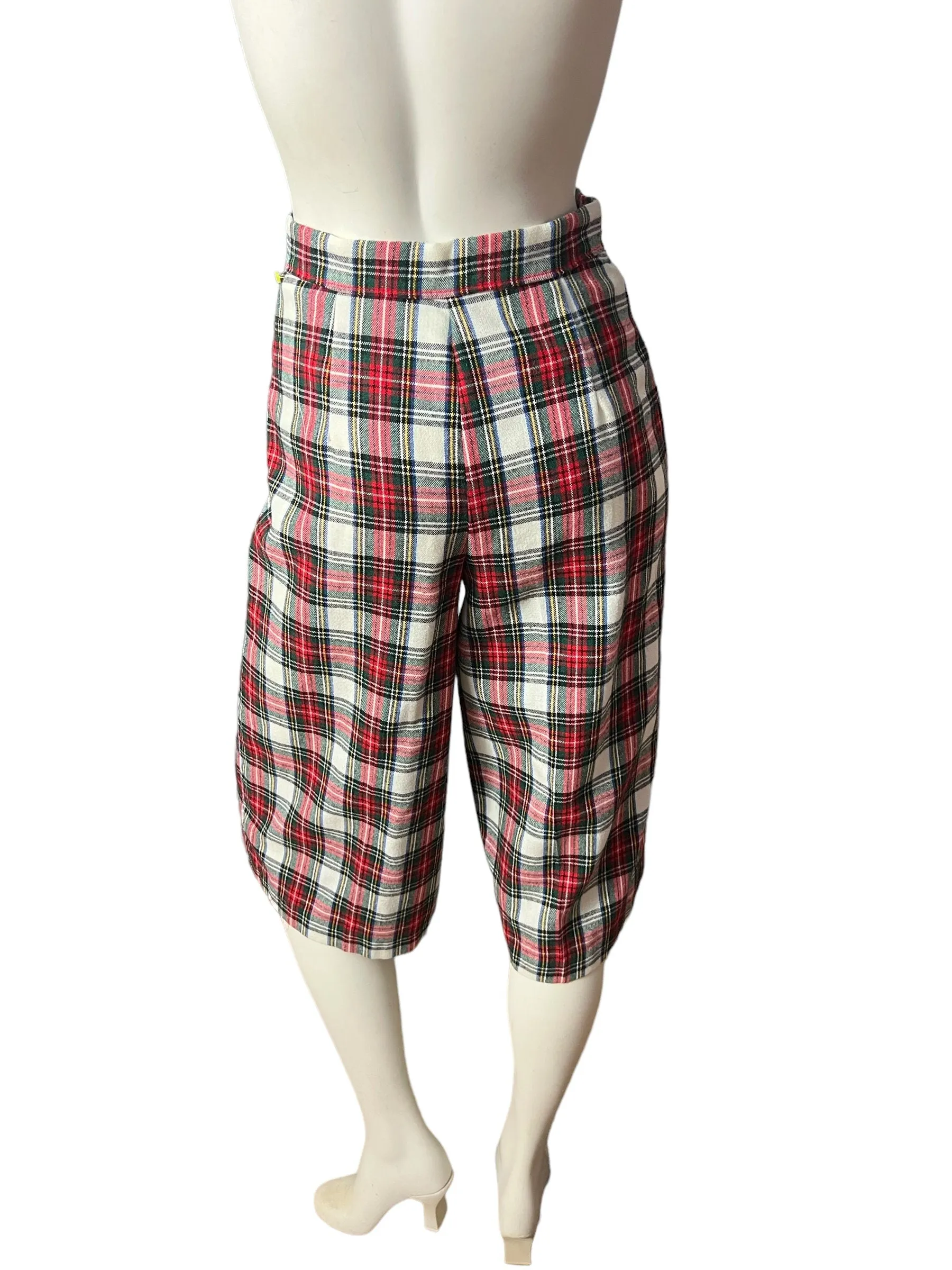 Vintage 70's plaid shorts gauchos 26
