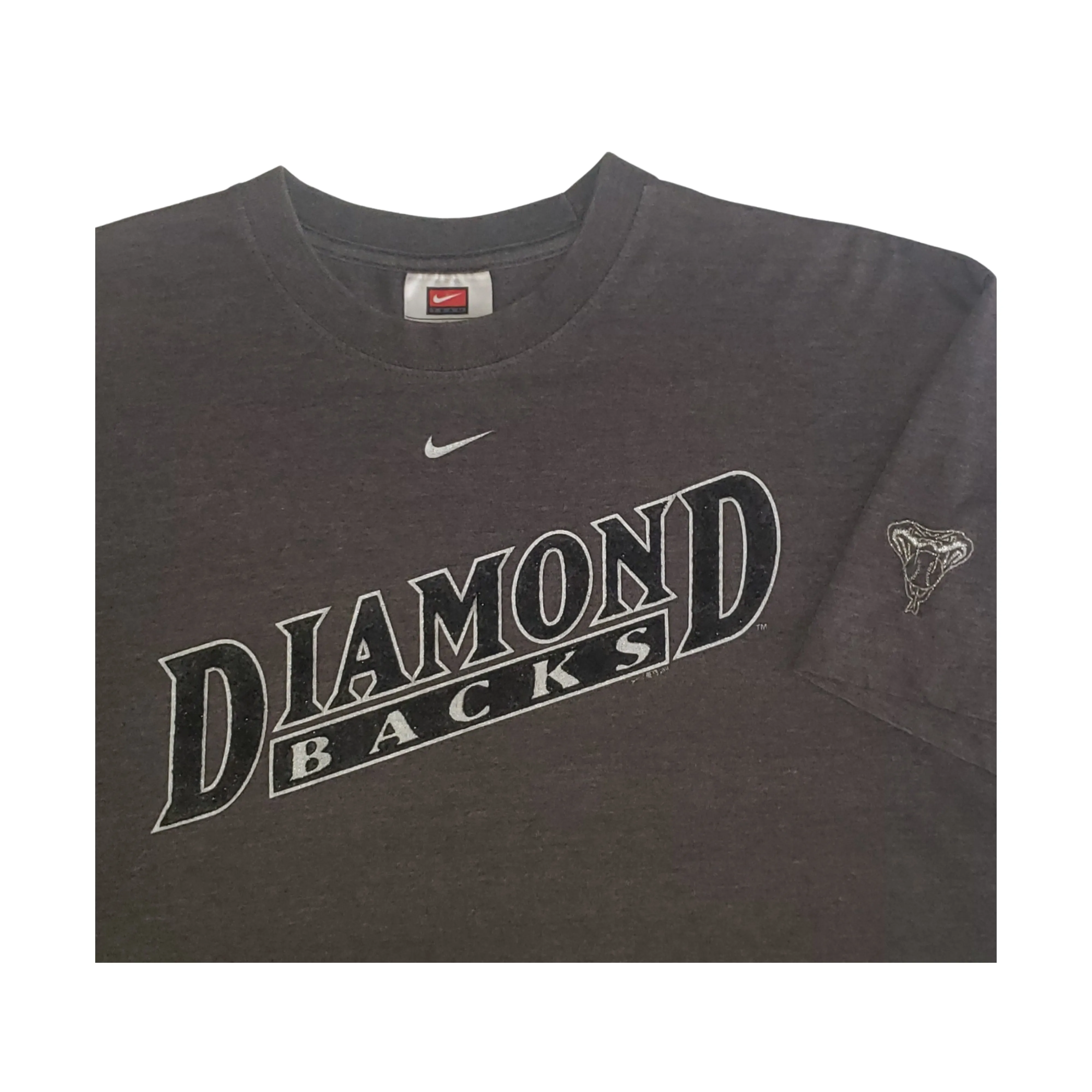 Vintage Arizona Diamondbacks NIKE 2004 Center Swoosh Embroidered Snake T-Shirt Large
