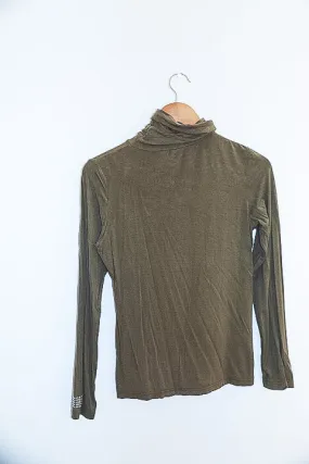 Vintage brown long sleeve turtleneck womens large tees
