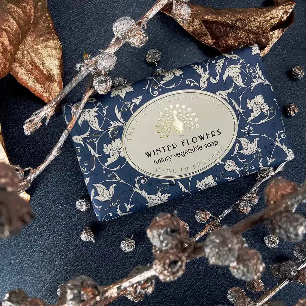 Vintage Winter Flowers Christmas Soap