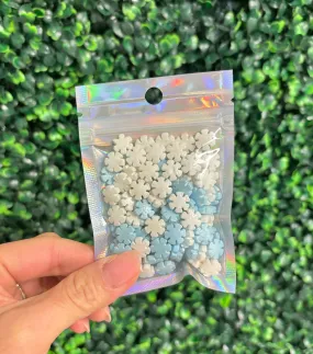 White and Blue Snowflake Sprinkles 1oz