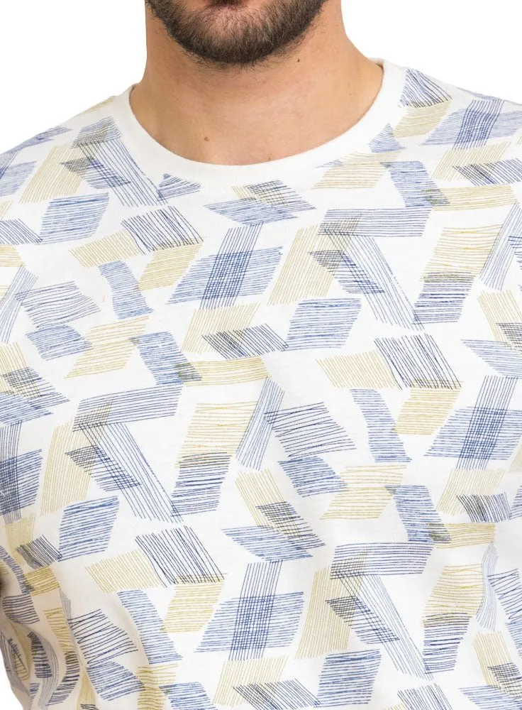 White Printed Round T-Shirt Design 2