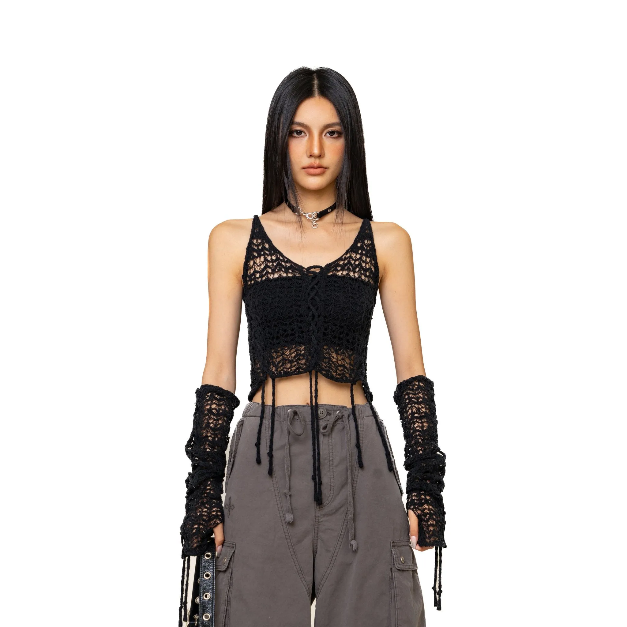WildWorld Black Jellyfish Weaved Top Set