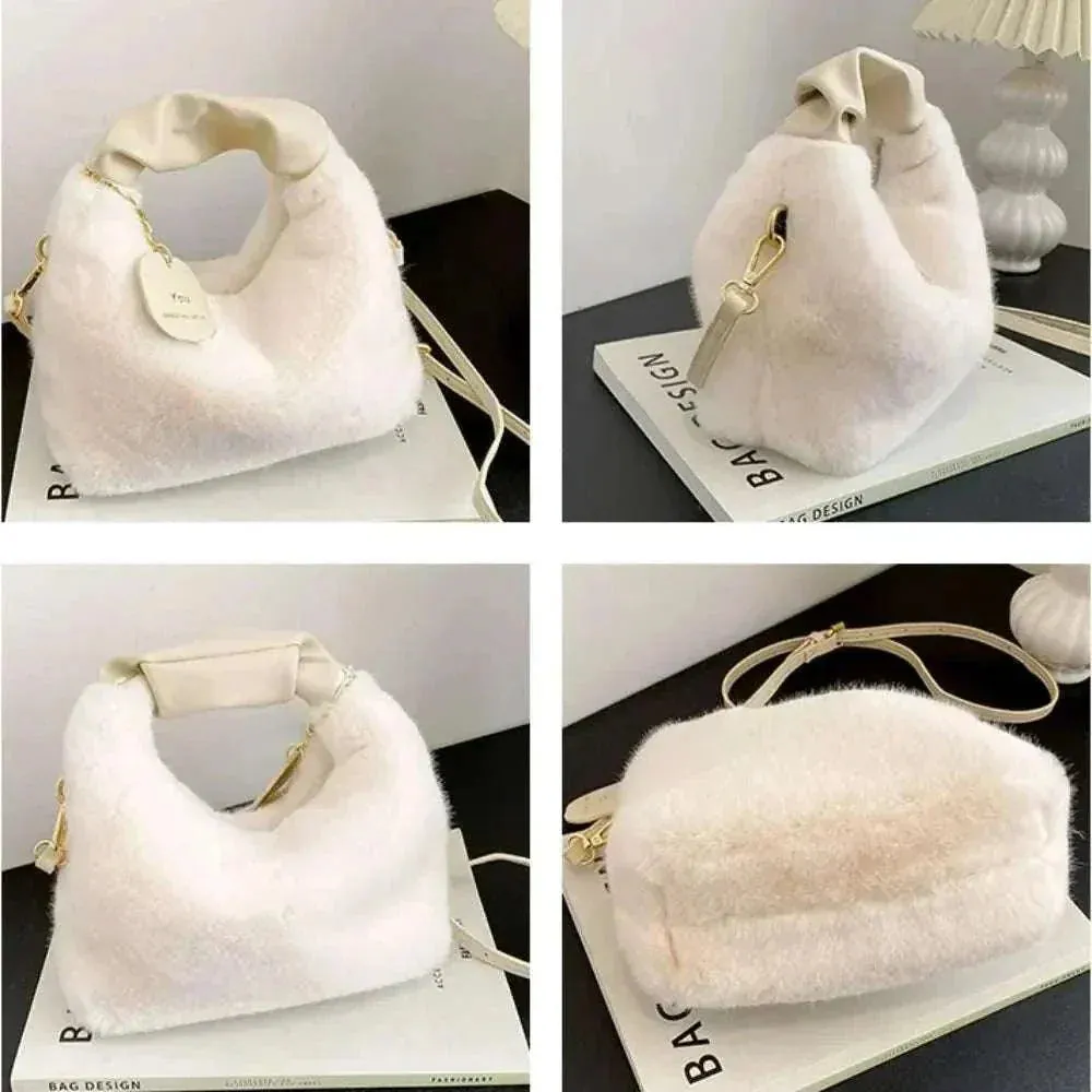 Winter Plush Fur Crossbody Handbag - Trendy & Cozy for Women - WCB011