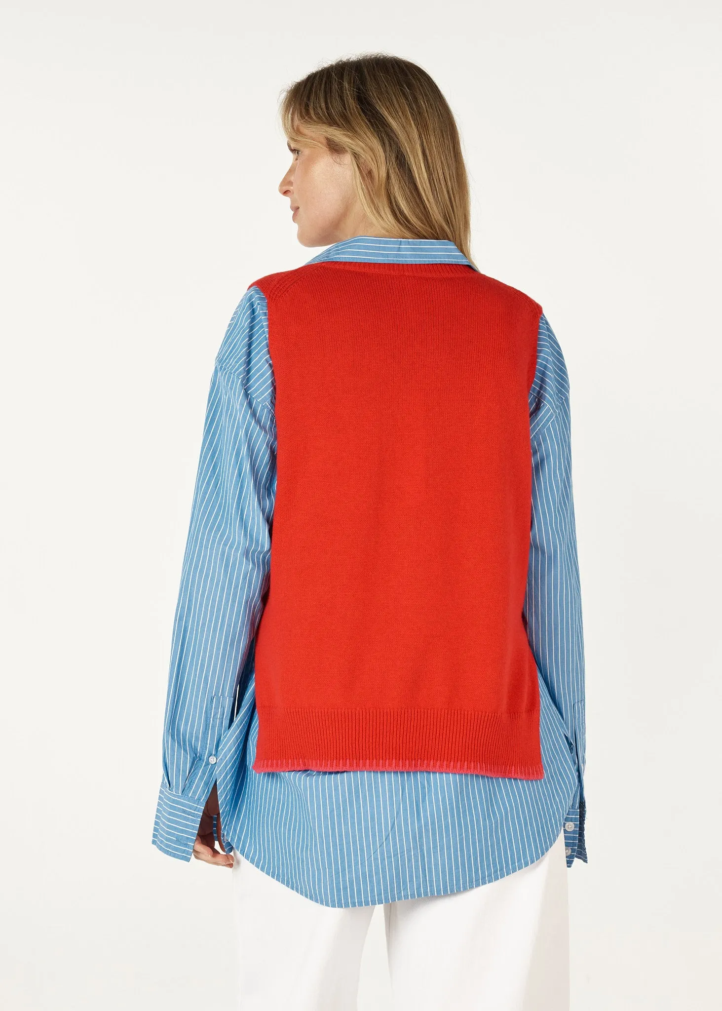 Zaket & Plover Essential Two Tone Vest  -  Rouge